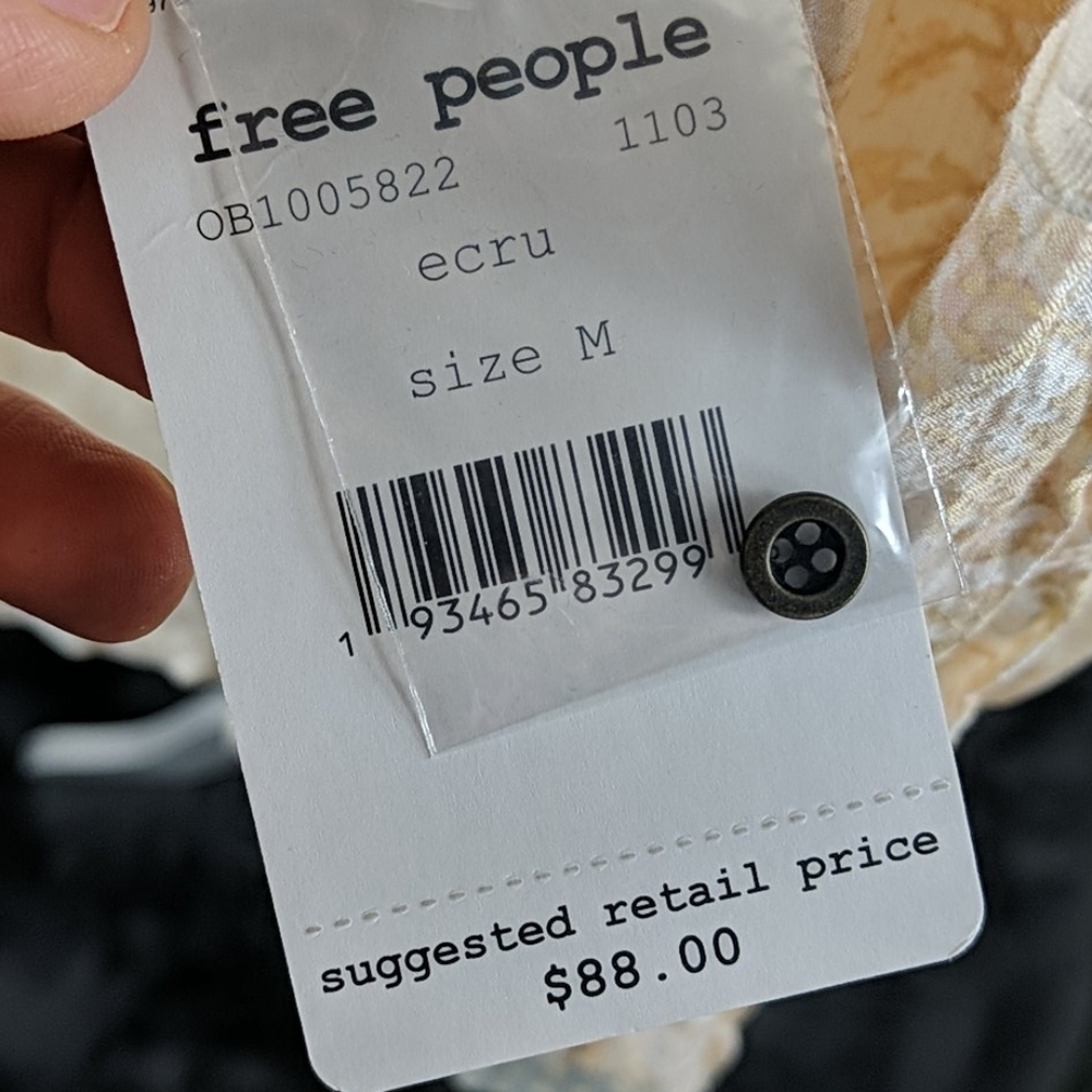Free people ivory Ecru boho top medium - Picture 6 of 8